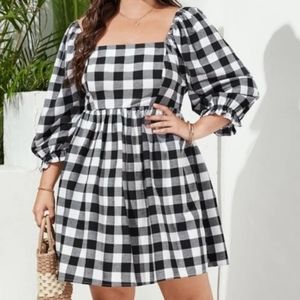 Buffalo Plaid Milkmaid Dress